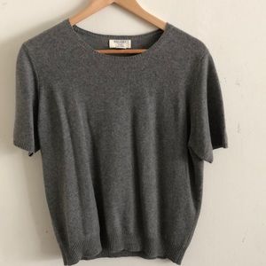 Short sleeve cashmere sweater top